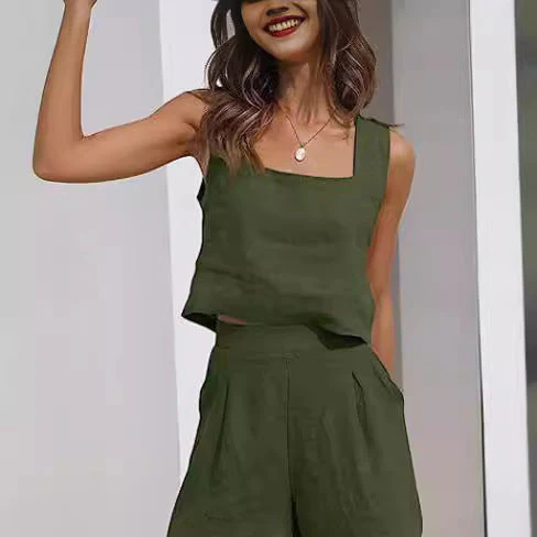 Damen Leichte Sommerbluse und Shorts Set Heidi-Mode - Image 2