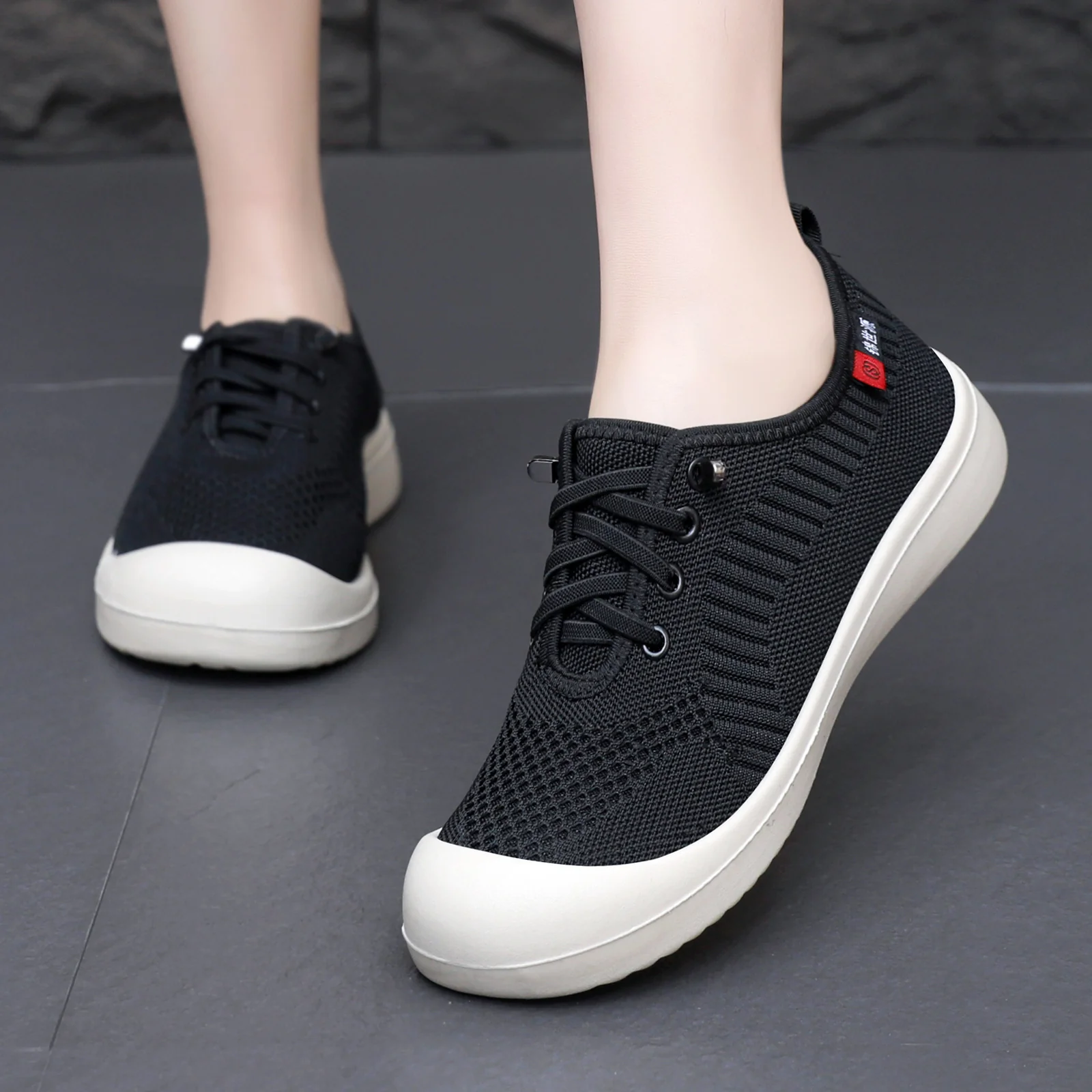 Damen Leichte und atmungsaktive Freizeitschuhe mit elastischem Obermaterial Heidi Mode - Image 3