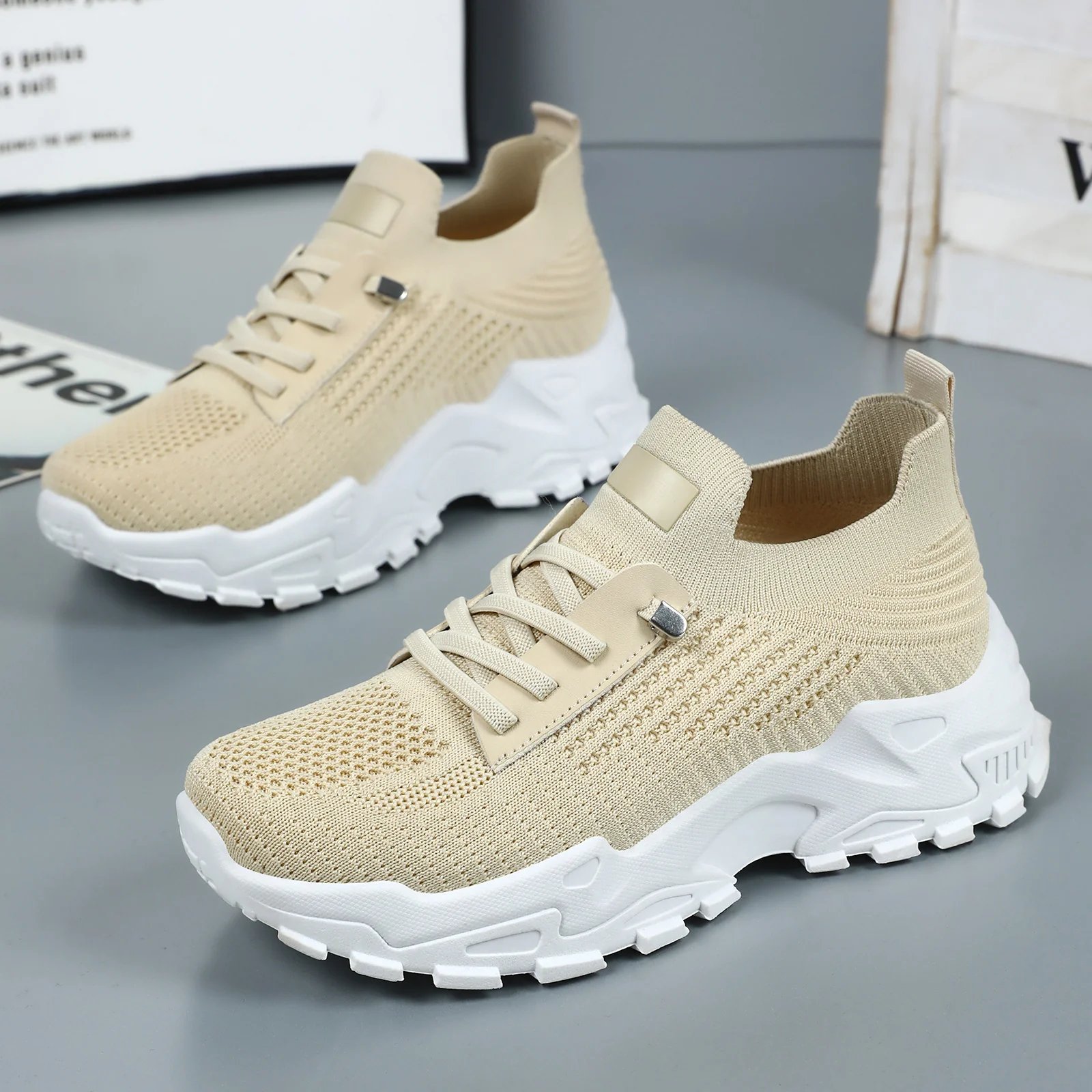 Damen Leichte und atmungsaktive Sneakers mit innovativer Stricktechnologie Heidi Mode