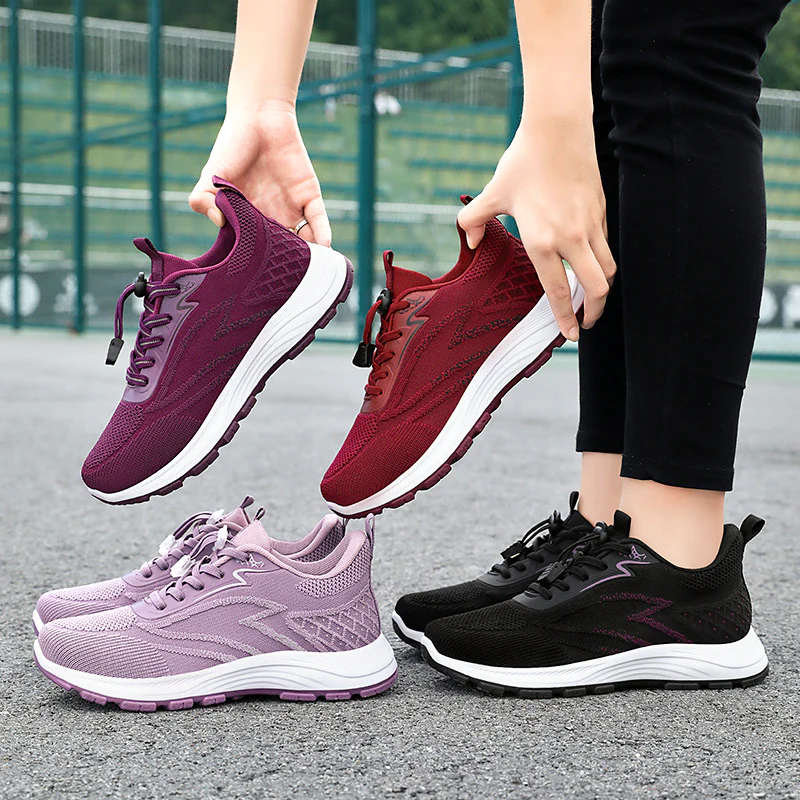 Damen Leichte und atmungsaktive Sport-Sneakers mit elastischem Obermaterial Heidi Mode - Image 3