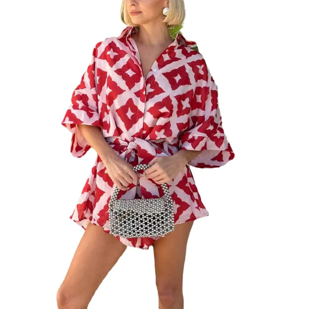 Damen Leichter, Luftiger Kaftan mit Bindegürtel Heidi-Mode - Image 5