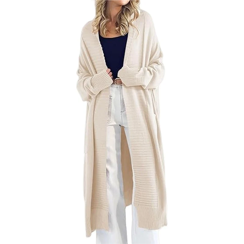 Damen leichter Strickmantel mit weit geschnittenen Ärmeln und praktischen Eingrifftaschen Heidi-Mode - Image 6