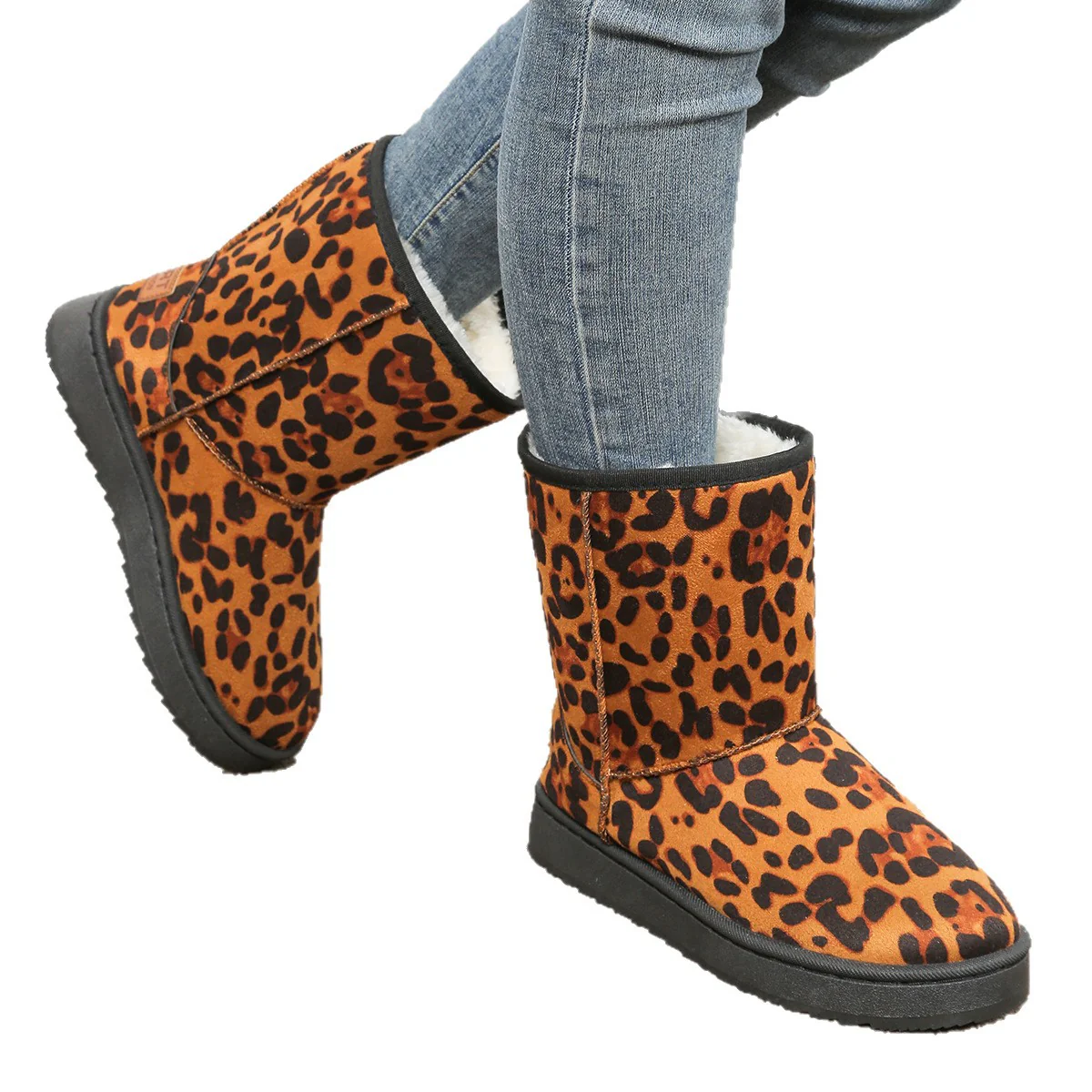 Damen Leopardmuster Winterboots mit kuscheligem Futter Heidi Mode - Image 5