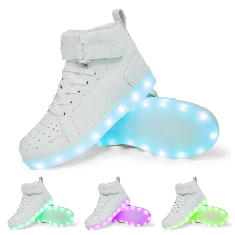 Damen Leuchtende High-Top Sneakers mit verstellbarem Riemen und glossy Oberfläche Heidi Mode - Image 3
