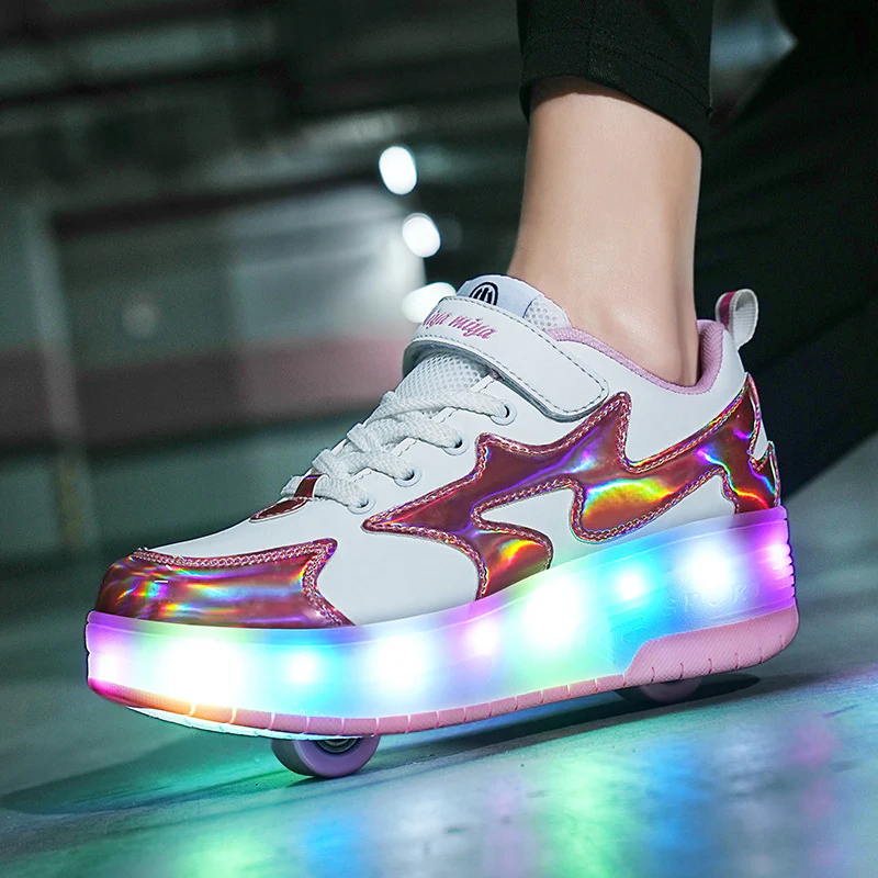Damen Leuchtende Rollersneaker mit atmungsaktivem Obermaterial und rutschfester Sohle Heidi Mode - Image 3