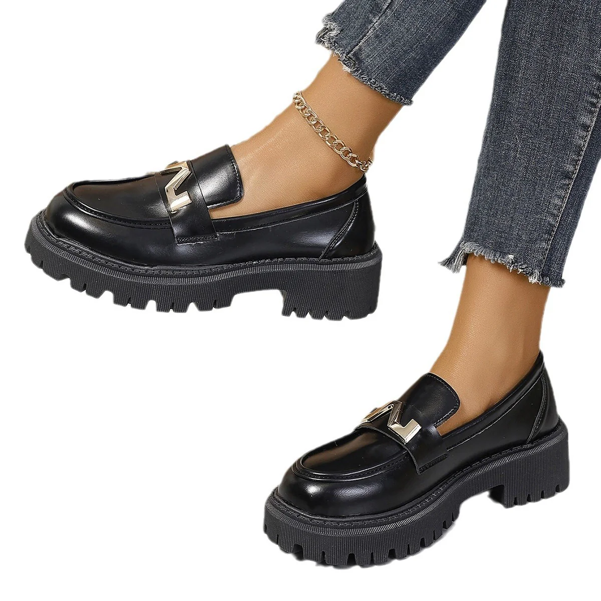 Damen Loafers mit robustem Profilsohle und modischem Schnallen-Detail Heidi Mode - Image 5