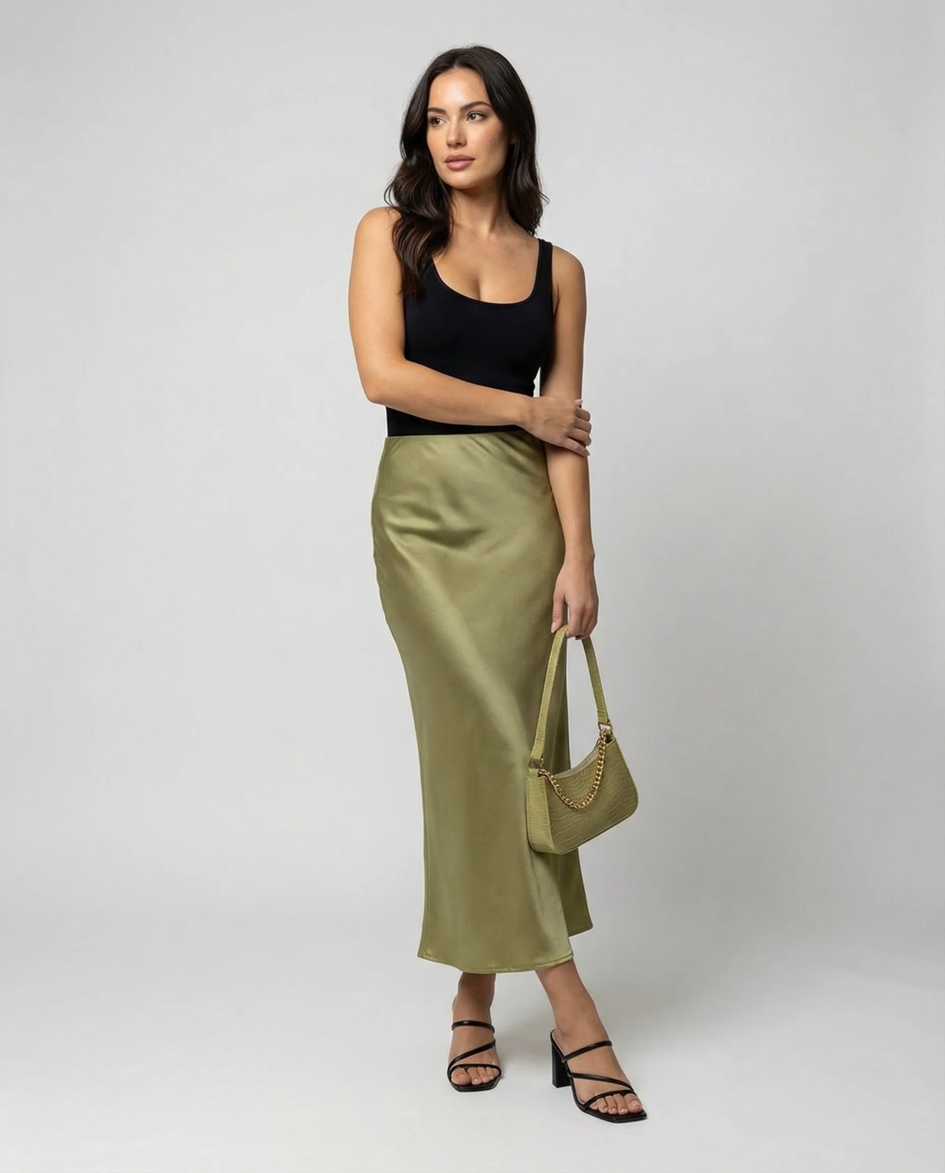 Damen Longskirt aus glattem Satin von Heidi Mode - Image 2