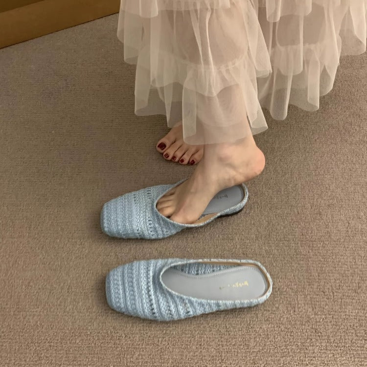Damen luftige Sommer Slipper mit handgearbeiteter Häkelstruktur Heidi Mode - Image 2