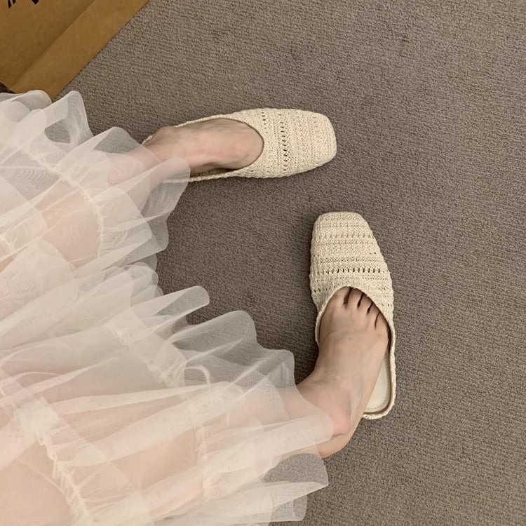 Damen luftige Sommer Slipper mit handgearbeiteter Häkelstruktur Heidi Mode - Image 4