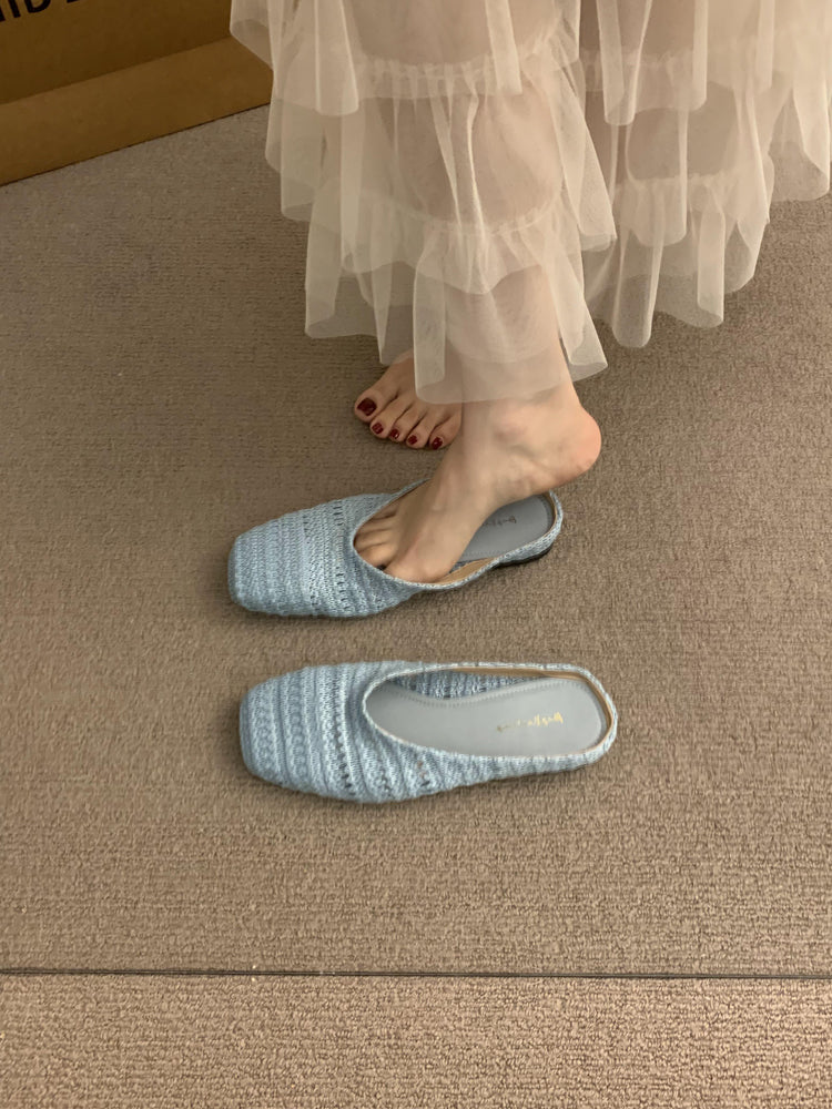 Damen luftige Sommer Slipper mit handgearbeiteter Häkelstruktur Heidi Mode - Image 7
