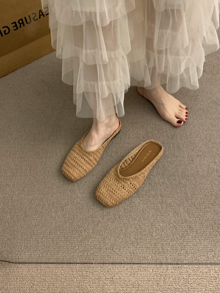 Damen luftige Sommer Slipper mit handgearbeiteter Häkelstruktur Heidi Mode - Image 8
