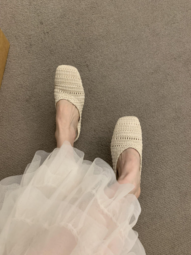 Damen luftige Sommer Slipper mit handgearbeiteter Häkelstruktur Heidi Mode - Image 9