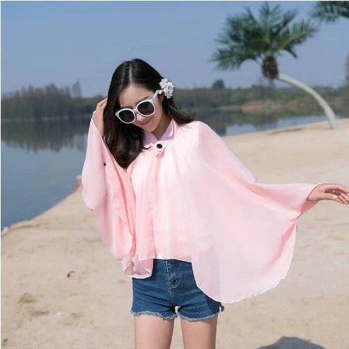 Damen Luftiger Chiffon-Kimono mit Weit Ausgestellten Ärmeln Heidi-Mode - Image 12