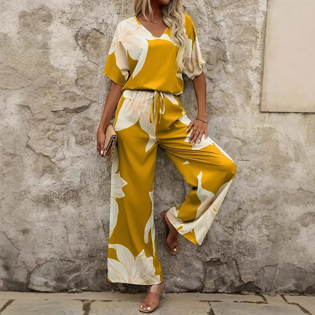 Damen luftiger Hosenanzug mit floralem Print und elastischem Bund Heidi-Mode - Image 3