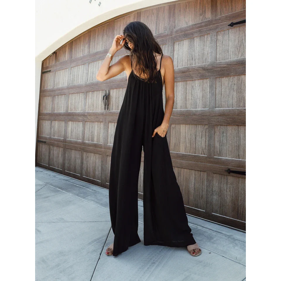 Damen Luftiger Jumpsuit mit Weitem Schnitt und Verstellbaren Trägern Heidi-Mode - Image 2
