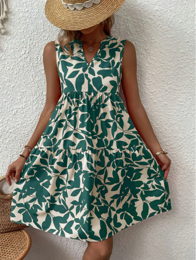 Damen Luftiges Ärmelloses Sommerkleid mit Floralen Mustern und Weitem Schnitt Heidi-Mode - Image 4