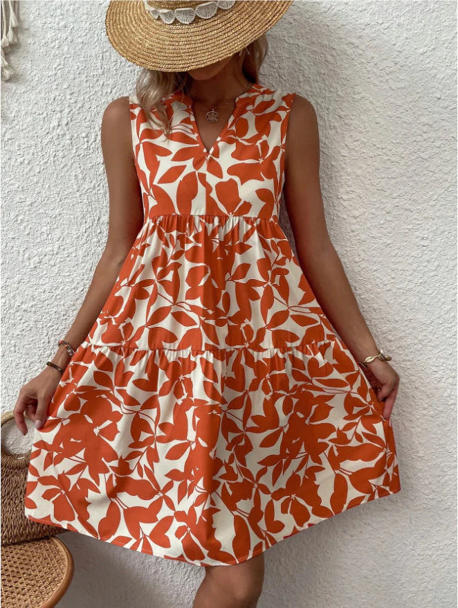 Damen Luftiges Ärmelloses Sommerkleid mit Floralen Mustern und Weitem Schnitt Heidi-Mode - Image 6