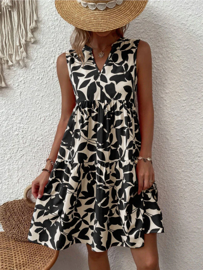Damen Luftiges Ärmelloses Sommerkleid mit Floralen Mustern und Weitem Schnitt Heidi-Mode - Image 9