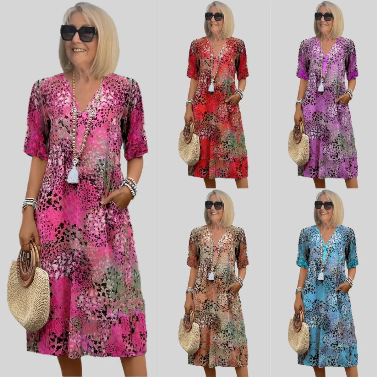Damen Luftiges Sommerkleid Heidi-Mode