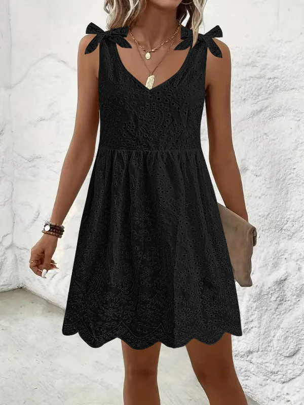 Damen Luftiges Sommerkleid mit Dekorativem Lochmuster und Süßen Trägern Heidi-Mode - Image 6