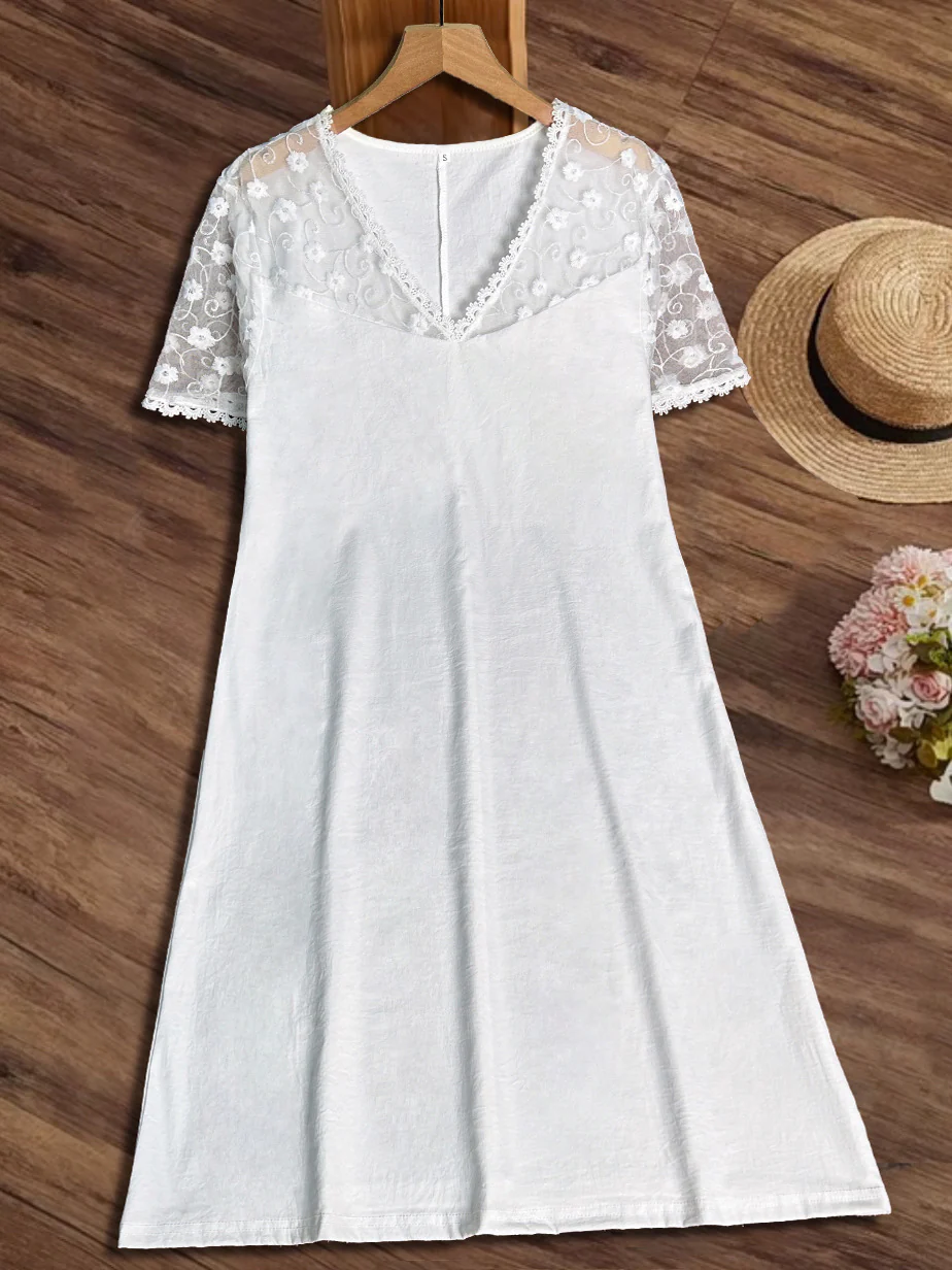 Damen luftiges Sommerkleid mit raffinierten Spitzenakzenten Heidi-Mode - Image 10