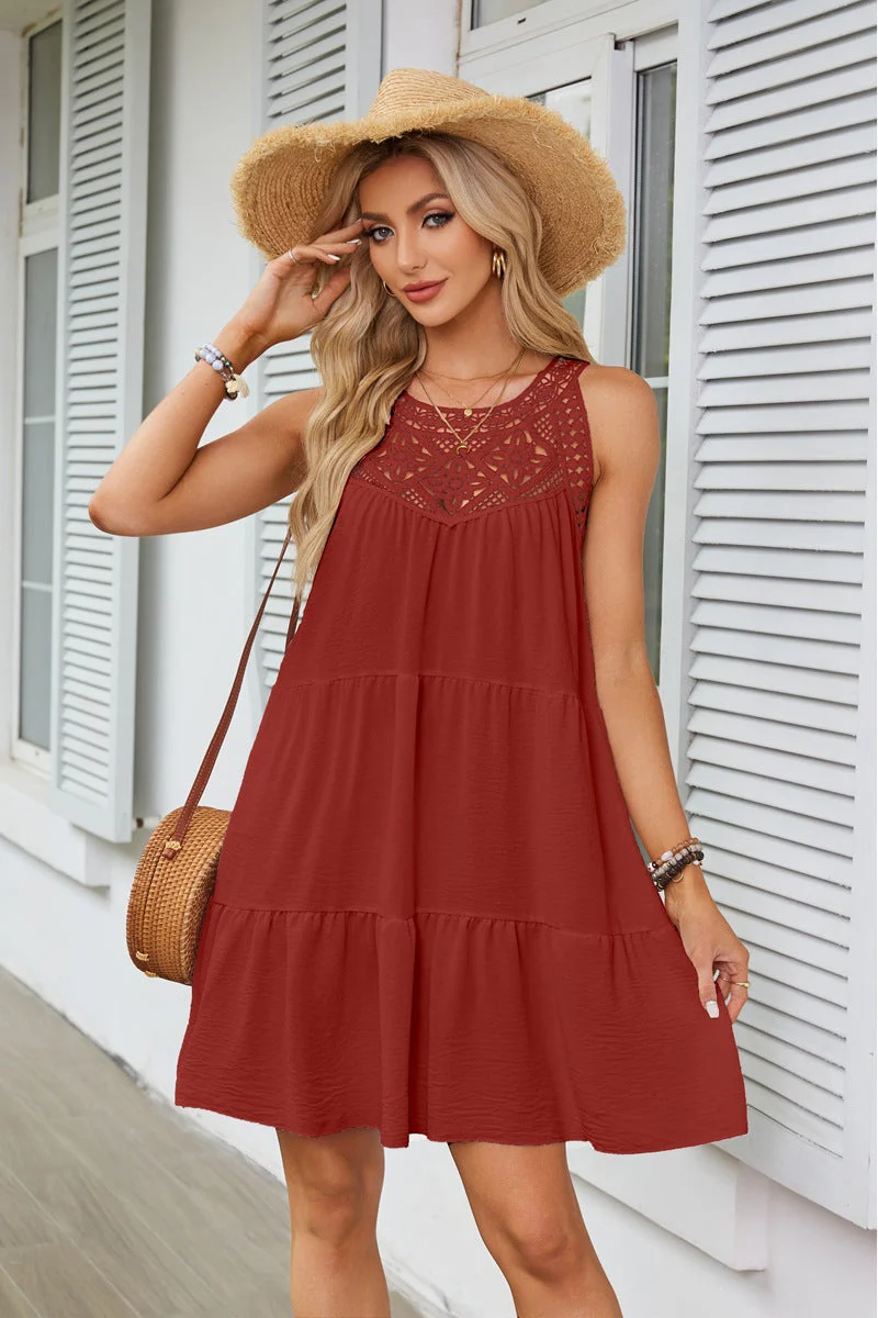 Damen Luftiges Sommerkleid mit Spitzeneinsatz Heidi-Mode - Image 6