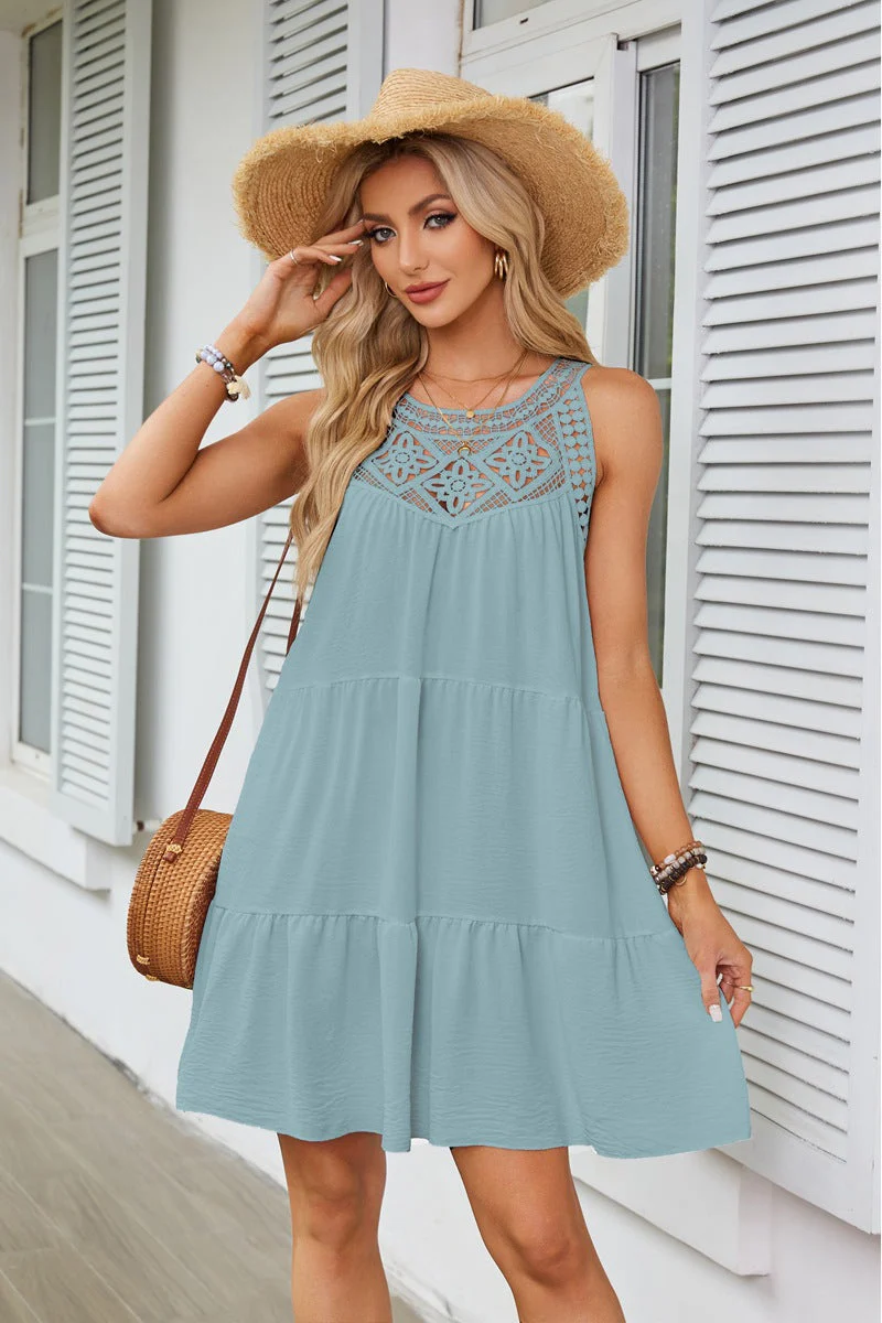 Damen Luftiges Sommerkleid mit Spitzeneinsatz Heidi-Mode - Image 9