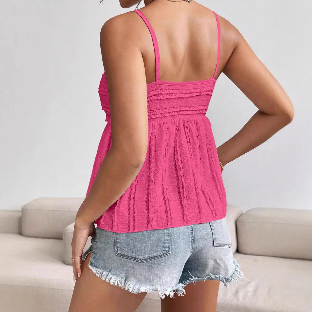 Damen luftiges Sommeroberteil mit Raffung und Spaghettiträgern Heidi-Mode - Image 2