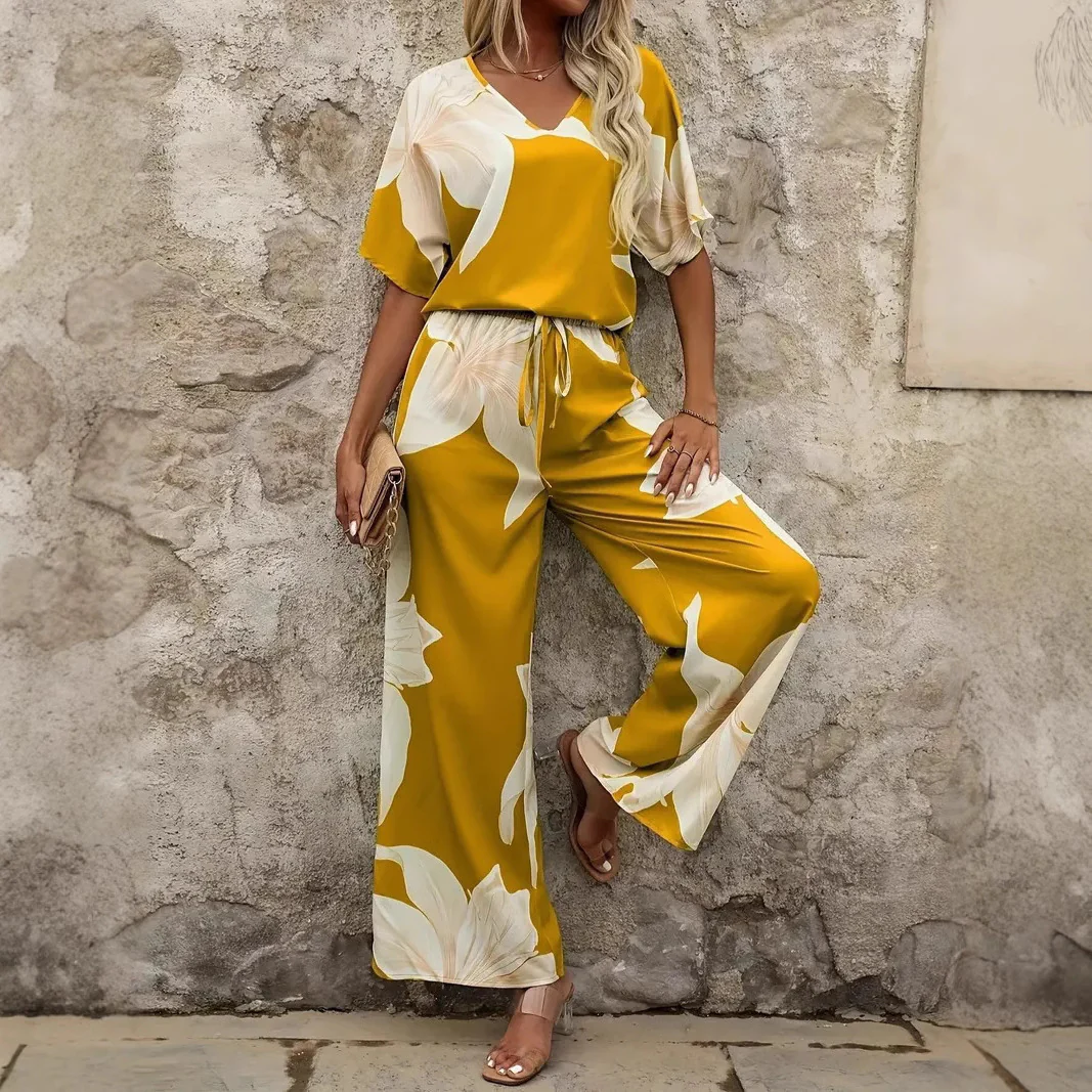 Damen Luftiges Zweiteiliges Set mit floralem Design und weitem Schnitt Heidi-Mode - Image 3
