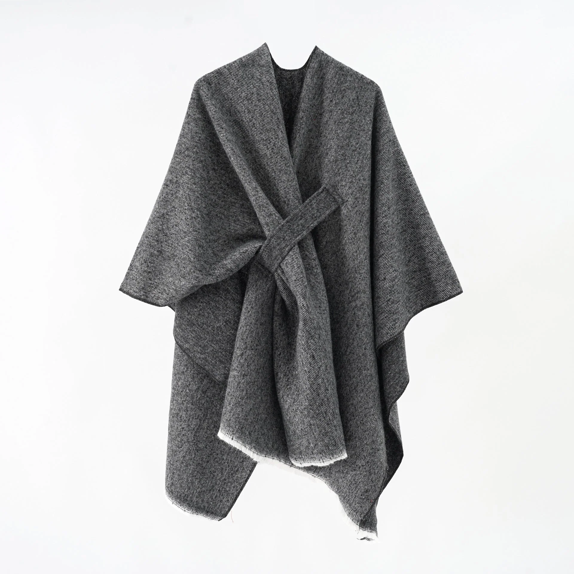 Damen Luxuriöser Oversize Poncho Aus Hochwertigem Mischgewebe Heidi-Mode - Image 23