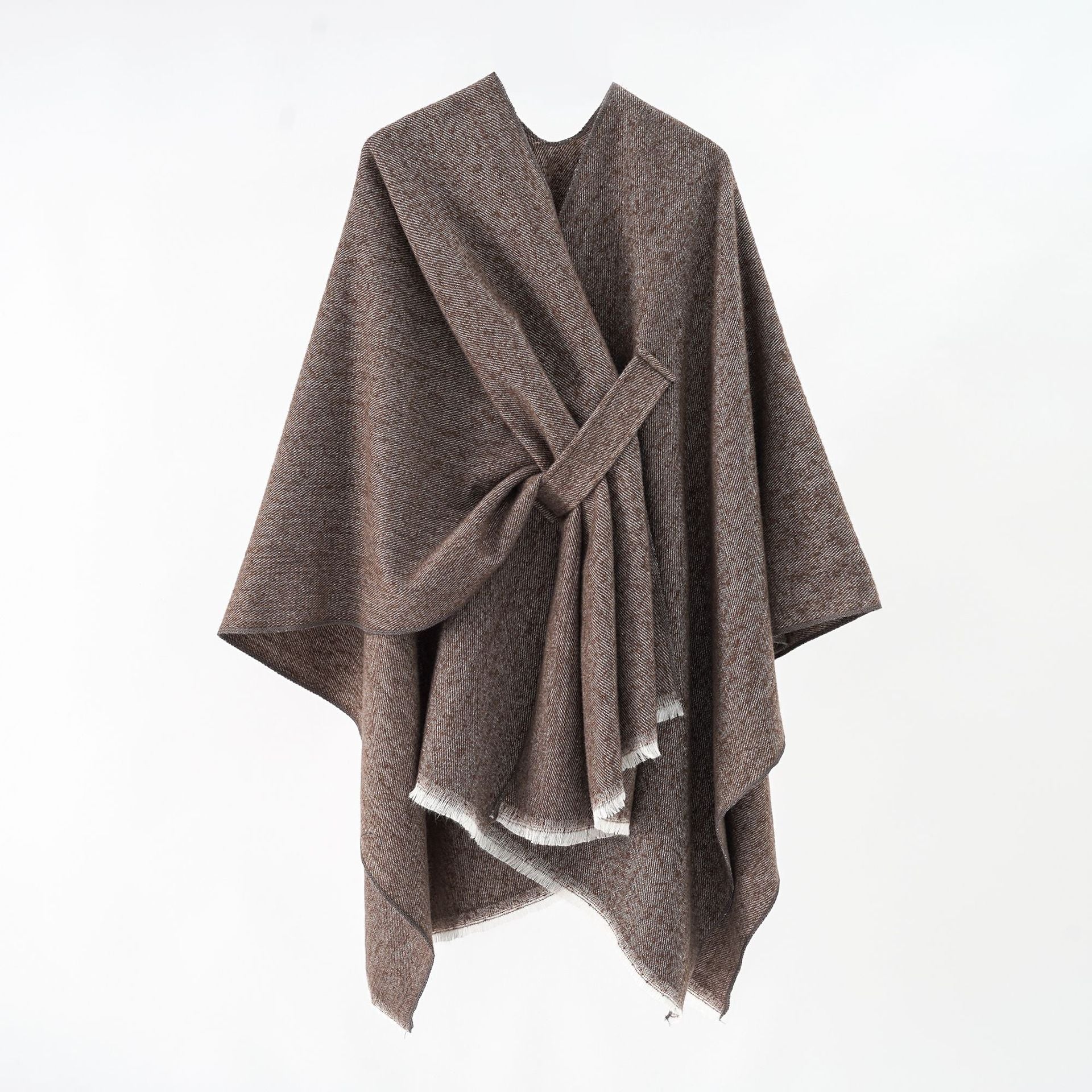 Damen Luxuriöser Oversize Poncho Aus Hochwertigem Mischgewebe Heidi-Mode - Image 25