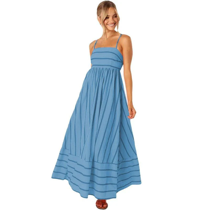 Damen Maxikleid Aus Gestreiftem Baumwollstoff Heidi-Mode - Image 10