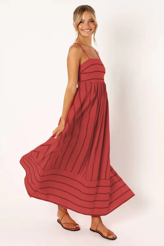 Damen Maxikleid Aus Gestreiftem Baumwollstoff Heidi-Mode - Image 11