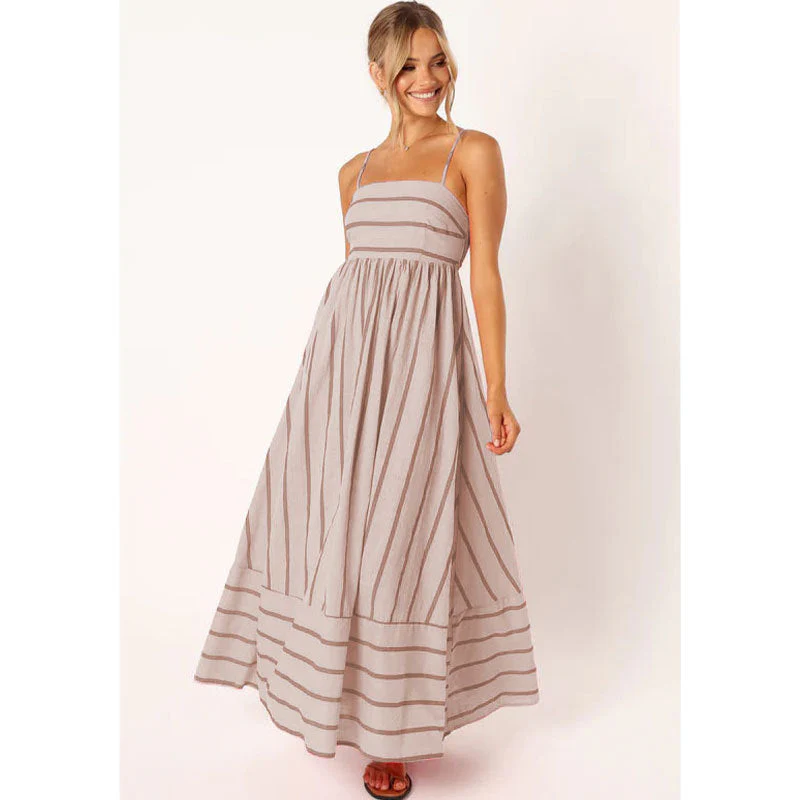 Damen Maxikleid Aus Gestreiftem Baumwollstoff Heidi-Mode - Image 12