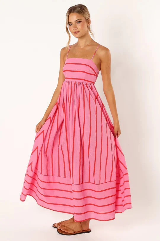 Damen Maxikleid Aus Gestreiftem Baumwollstoff Heidi-Mode - Image 6