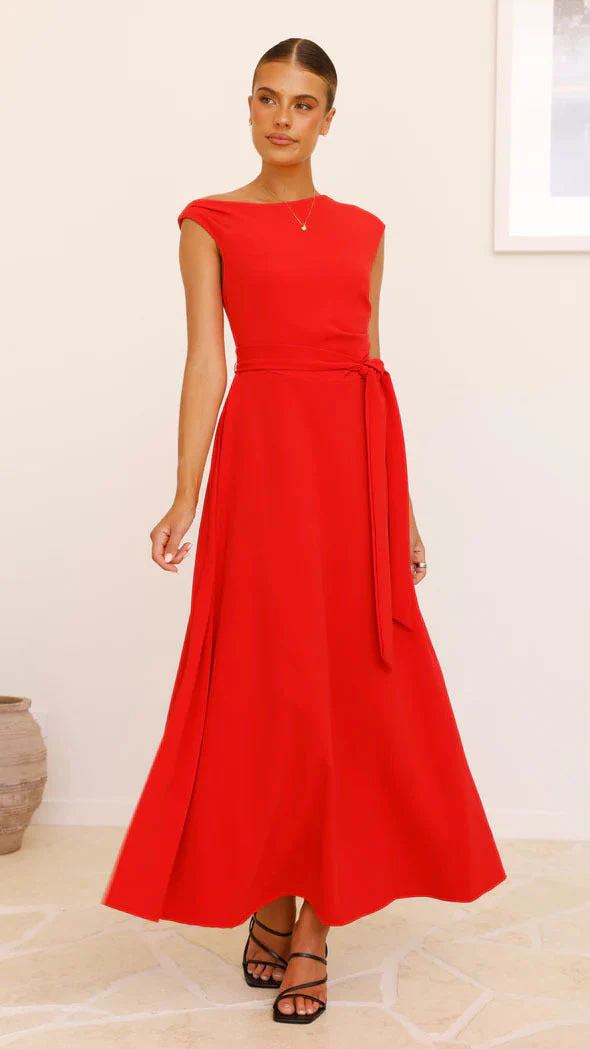 Damen Maxikleid mit Asymmetrischem Schnitt und Eleganter Drapierung Heidi-Mode - Image 6