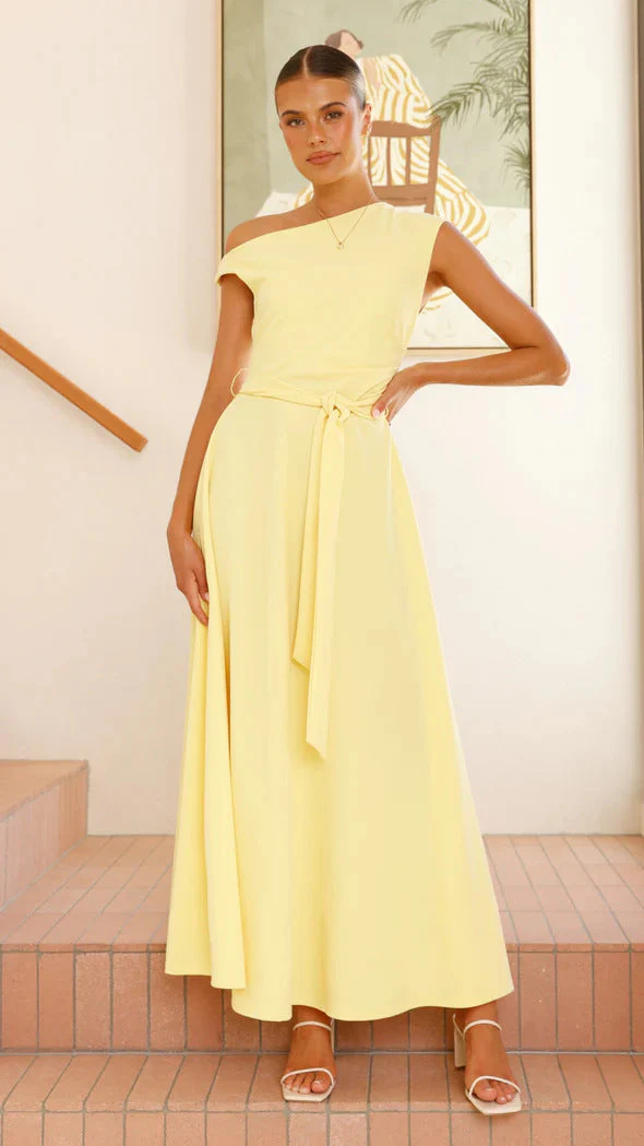 Damen Maxikleid mit Asymmetrischem Schnitt und Eleganter Drapierung Heidi-Mode - Image 7
