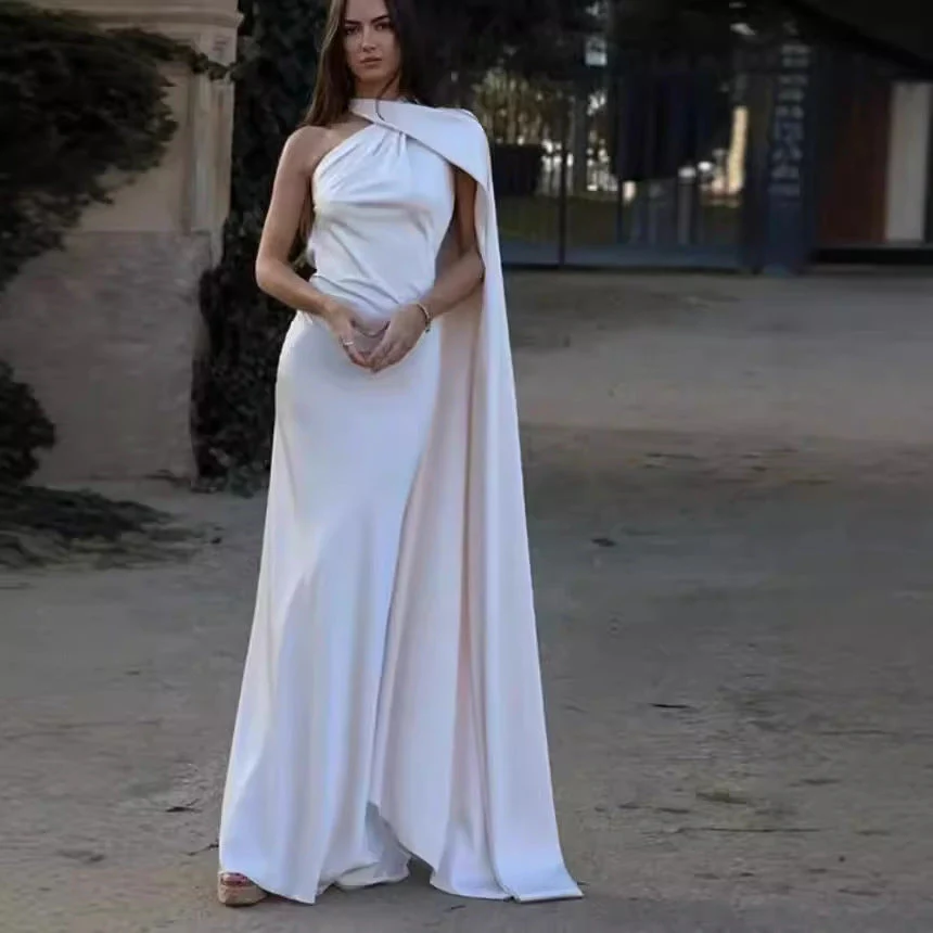 Damen Maxikleid mit Asymmetrischem Schnitt und Fließendem Stoff Heidi-Mode - Image 4