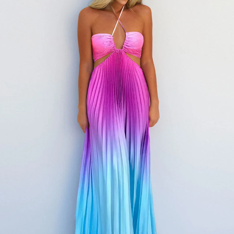 Damen Maxikleid mit Cut-Out-Details und Plisseefalten Heidi-Mode - Image 2