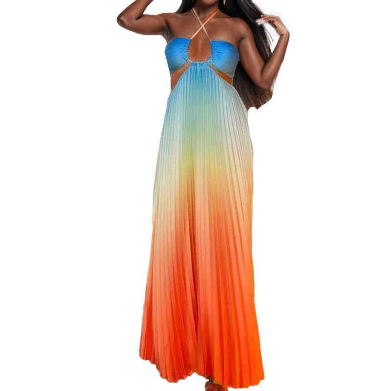 Damen Maxikleid mit Cut-Out-Details und Plisseefalten Heidi-Mode - Image 5