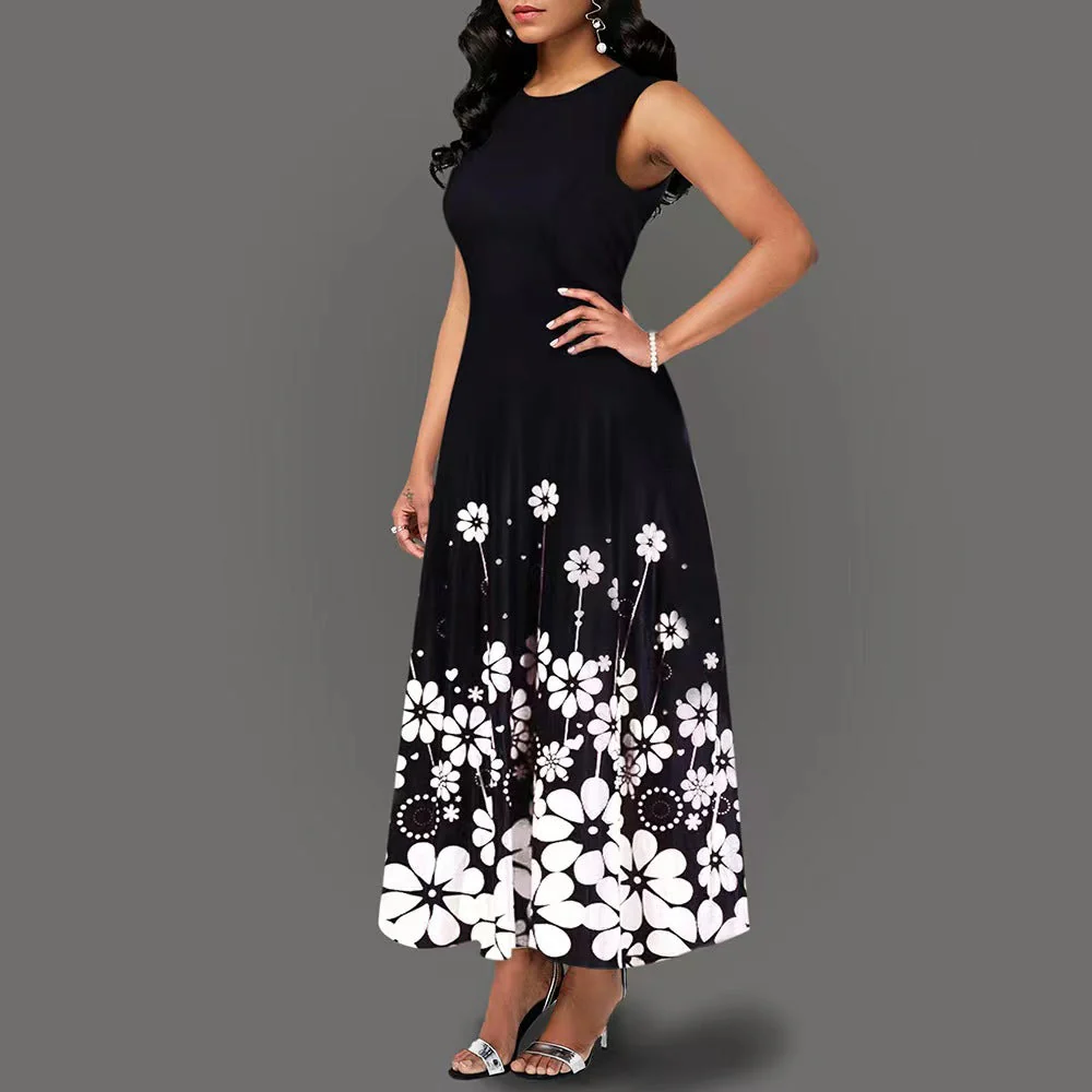 Damen Maxikleid mit Floralem Print und Praktischen Taschen Heidi-Mode