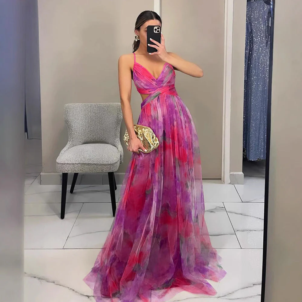 Damen Maxikleid mit Kunstvollem Wickeldesign und Transparentem Rock Heidi-Mode - Image 3