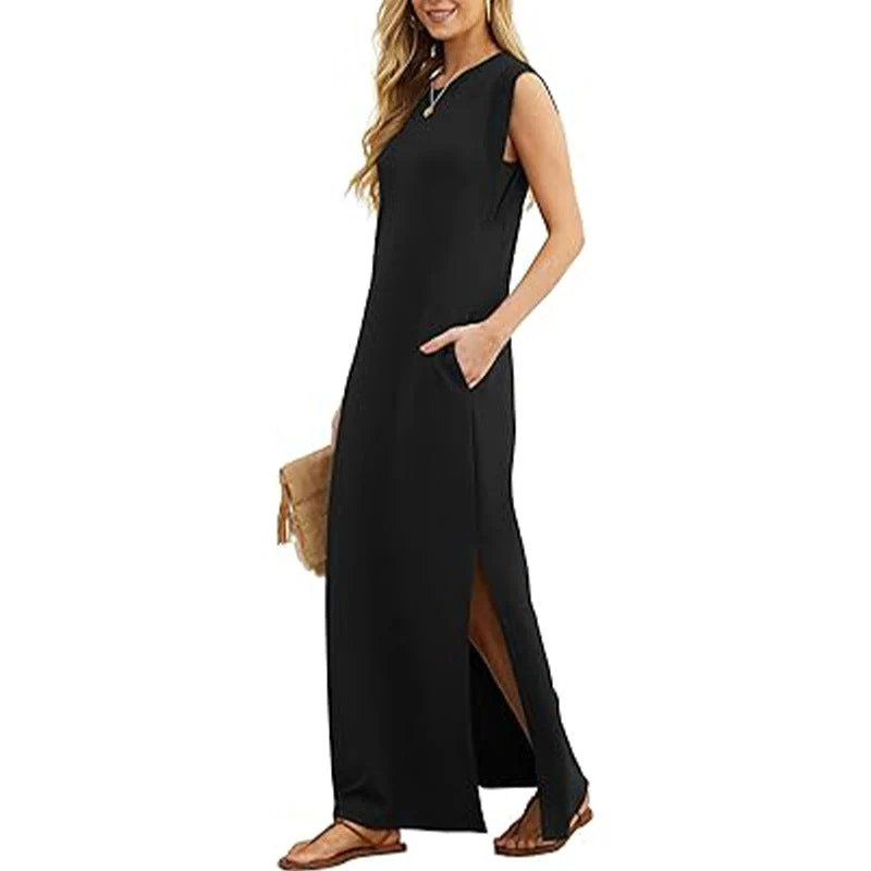 Damen Maxikleid mit Lässigem Schnitt und Minimalistischen Details Heidi-Mode - Image 5