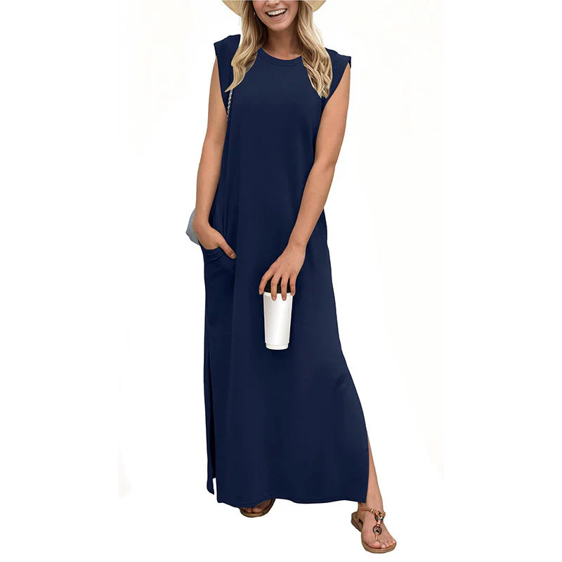 Damen Maxikleid mit Lässigem Schnitt und Minimalistischen Details Heidi-Mode - Image 7