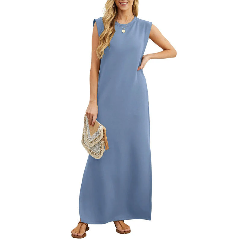 Damen Maxikleid mit Lässigem Schnitt und Minimalistischen Details Heidi-Mode - Image 8