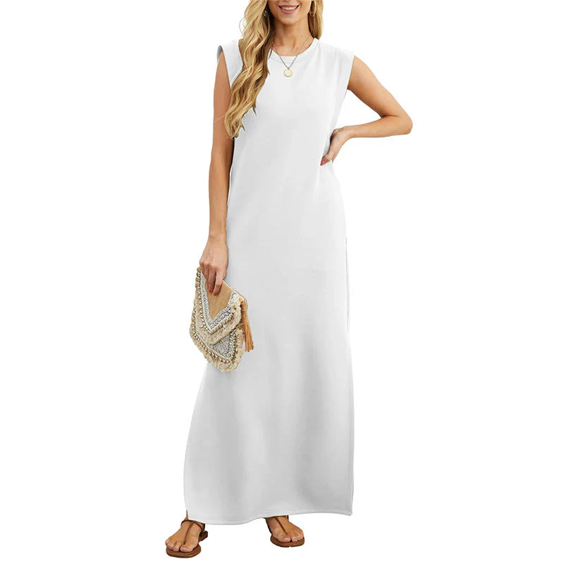 Damen Maxikleid mit Lässigem Schnitt und Minimalistischen Details Heidi-Mode - Image 9