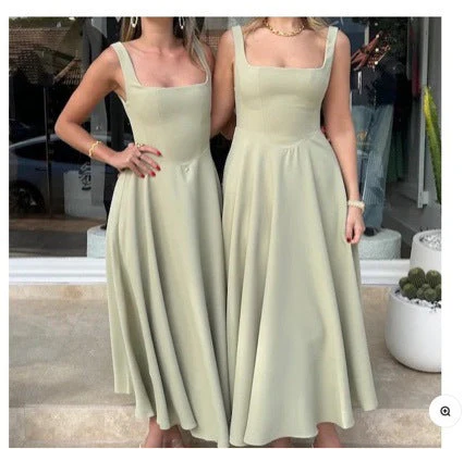Damen Maxikleid mit Quadratischen Ausschnitten und Fließendem Rock Heidi-Mode - Image 6