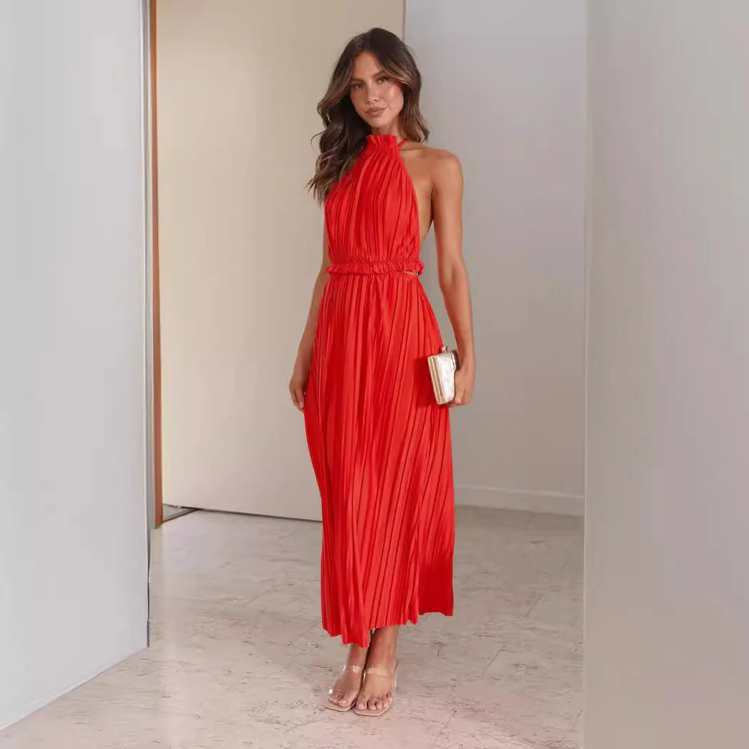 Damen Maxikleid mit Raffiniertem Faltenwurf und Elegantem Halterdesign Heidi-Mode - Image 2