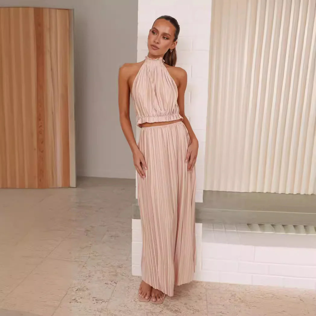 Damen Maxikleid mit Raffiniertem Faltenwurf und Elegantem Halterdesign Heidi-Mode - Image 3