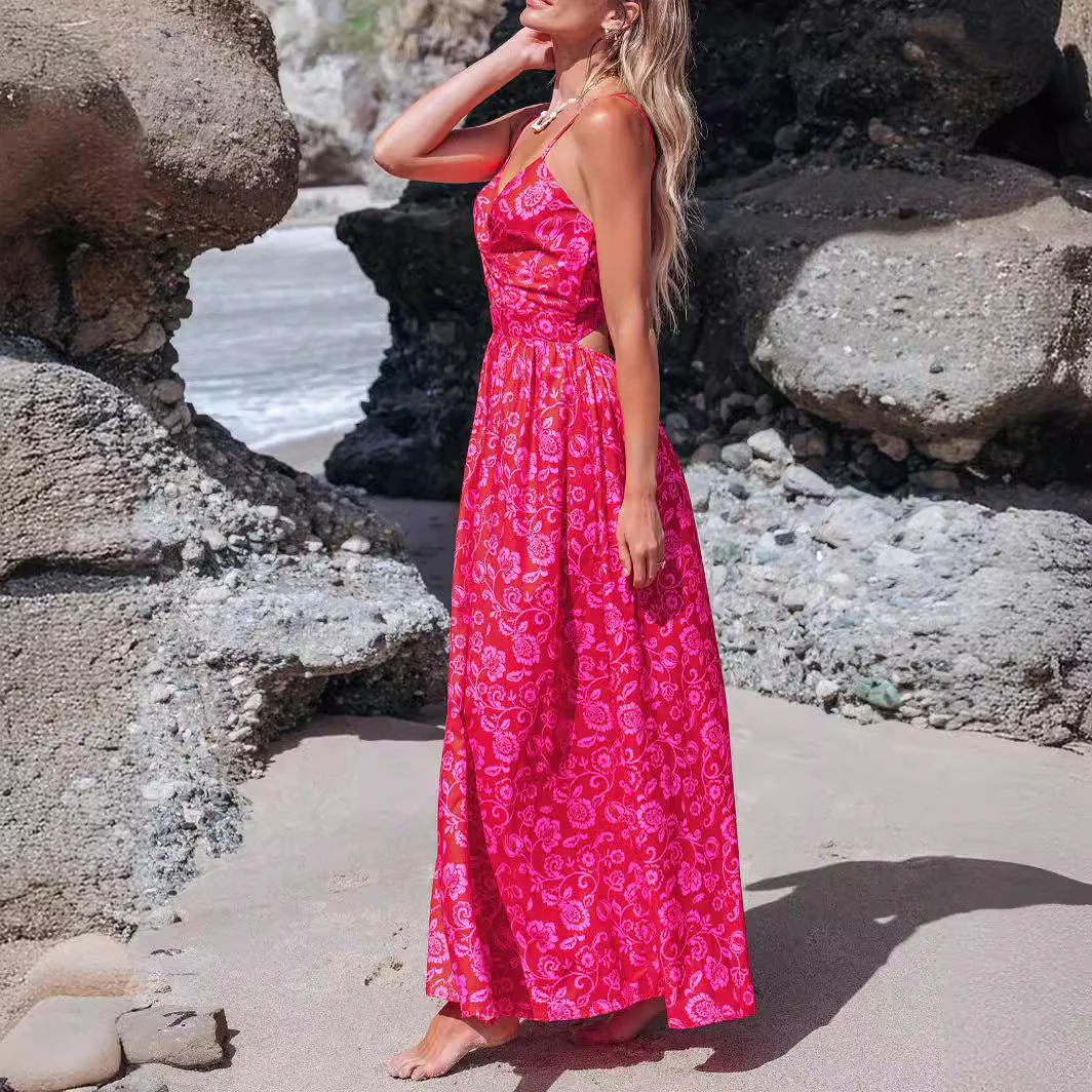 Damen Maxikleid mit Raffiniertem Knotendetail und Floralen Designelementen Heidi-Mode - Image 4